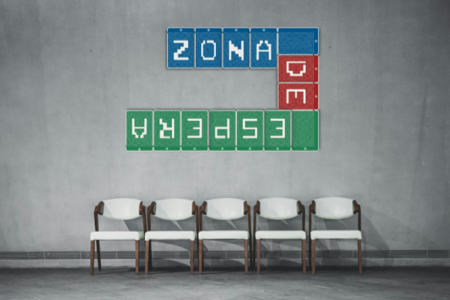 ZONA DE ESPERA - Letrero de señalética - Pieza de Arte